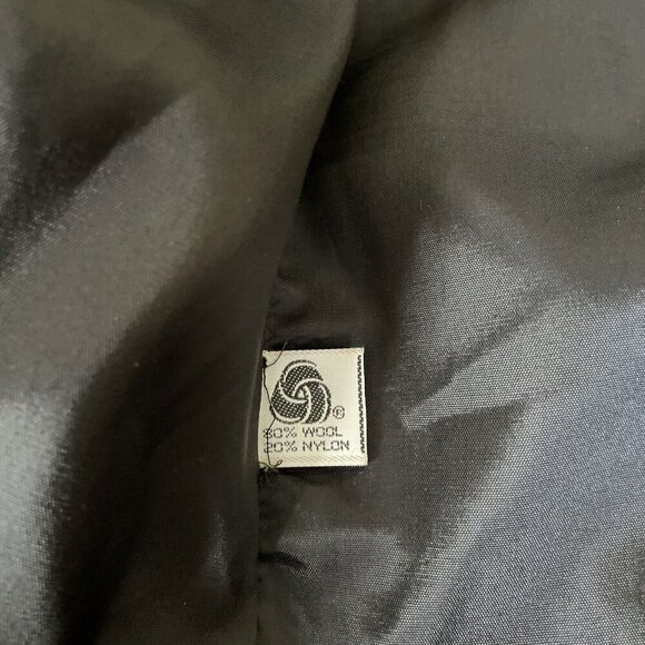 Vintage 70s Lorovi Woman Wool Button Front Coat Sz 2X Black Faux Fur Collar USA - Picture 12 of 13